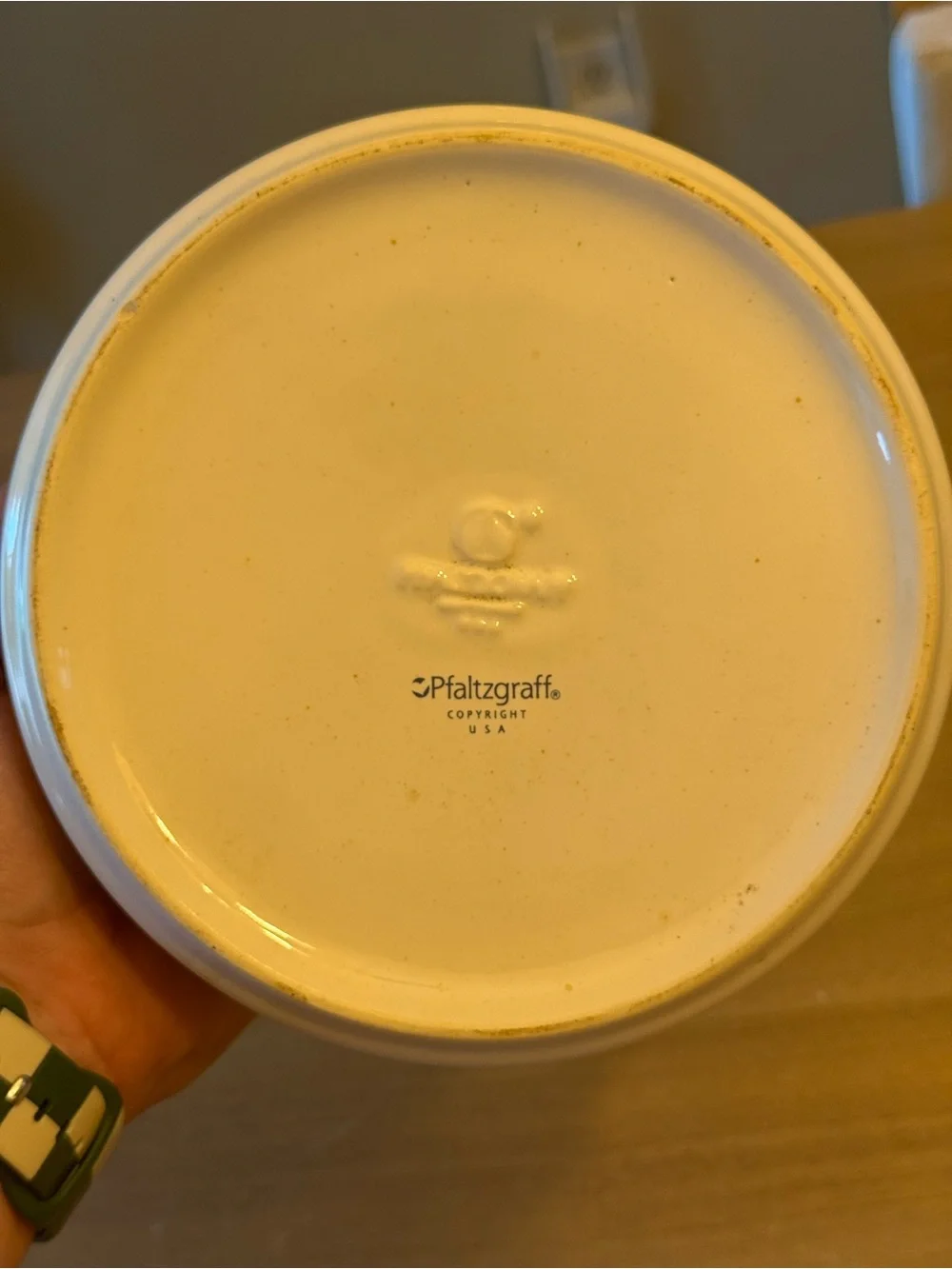 Vintage Pfaltzgraff White Dog Bowls with Green and red Floral Accents